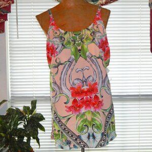 NWT $129 Pink Floral Spaghetti Strap Blouse HALE BOB M